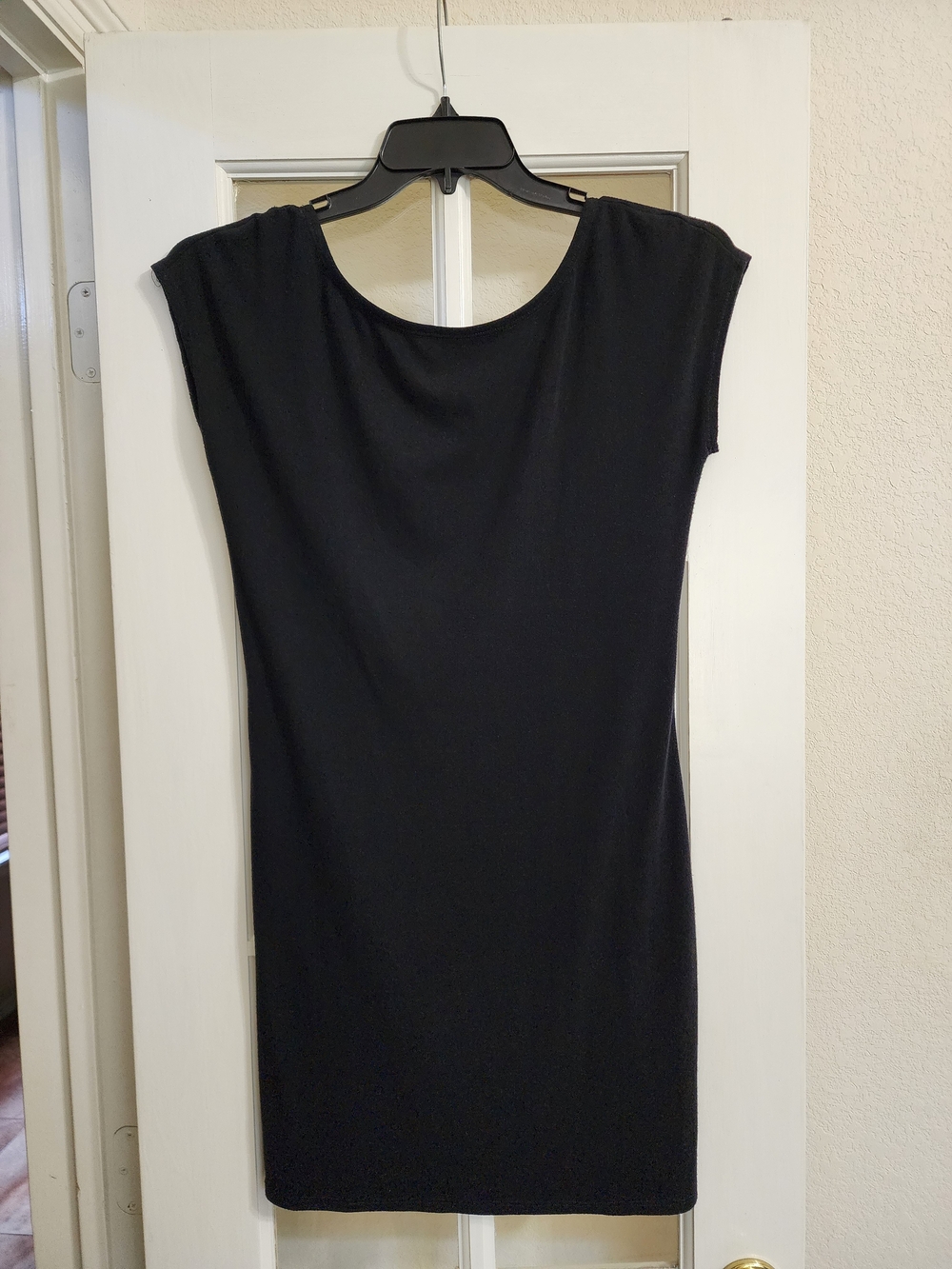 FP Beach Free People Black Open Back Bodycon Mini Dress L Made in USA